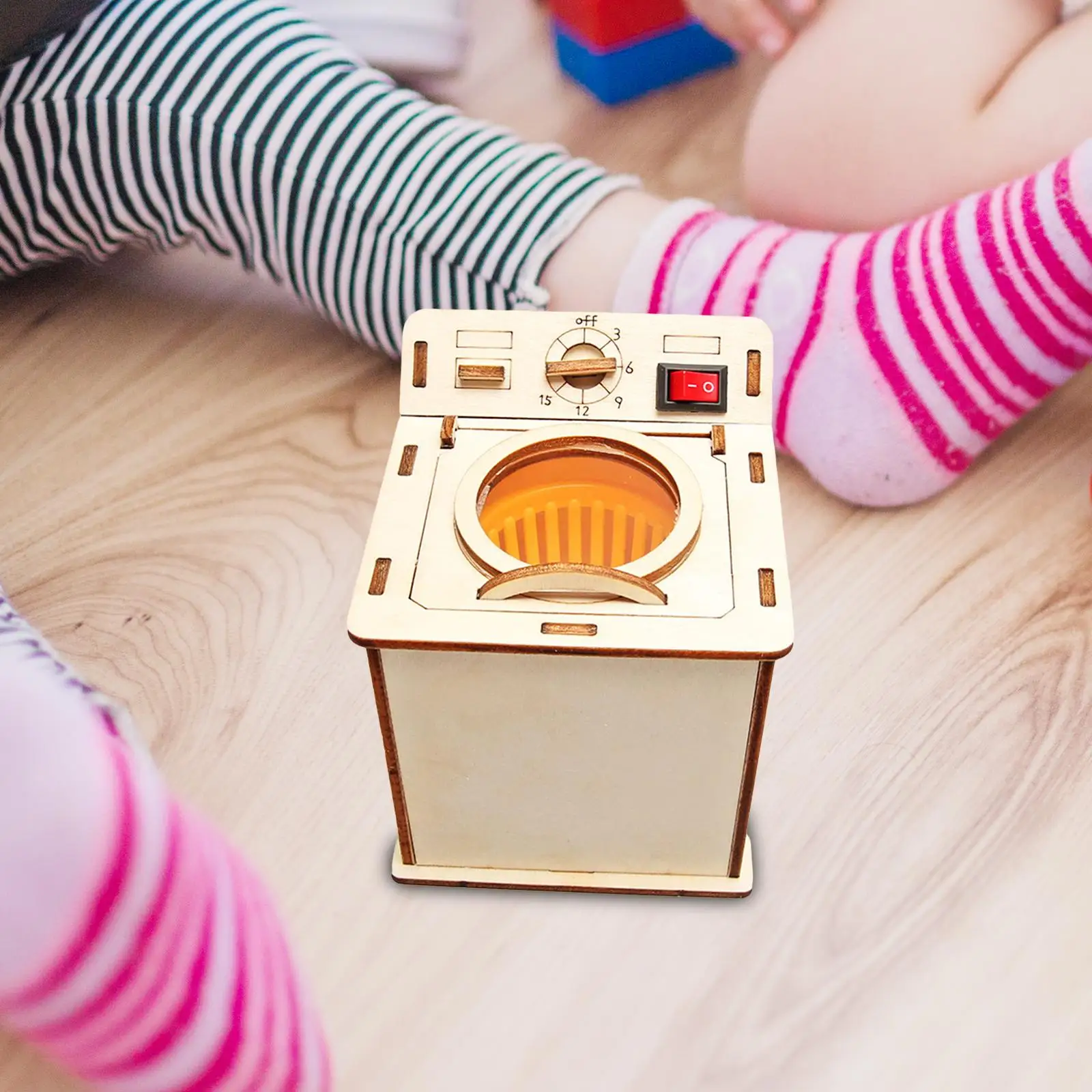 Juguete de lavadora de madera 3D interactivo, Kits de rompecabezas para el Desarrollo, regalo creativo, Favor de fiesta, utilería de enseñanza para niños
