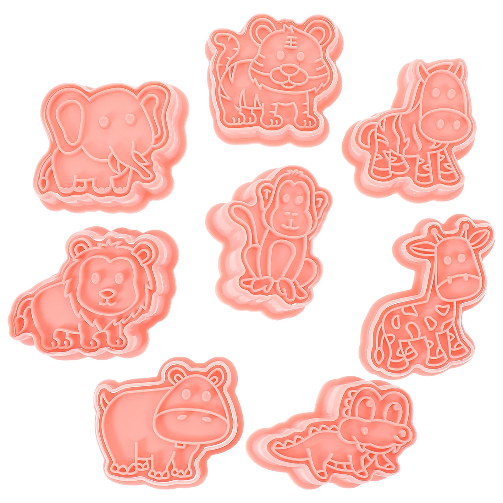 

8Pcs Animal Cookie Cutter Molds Baking Supplies Easy Demould Fast Clean DIY Gifts for Family Friends Reusable Practical