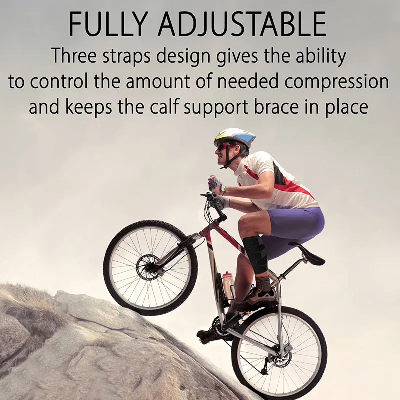 1Pcs Sports Adjustable Calf Compression Brace Shin Splint Guard Leg Support Sleeves Wrap Cycling Running Basketball Football