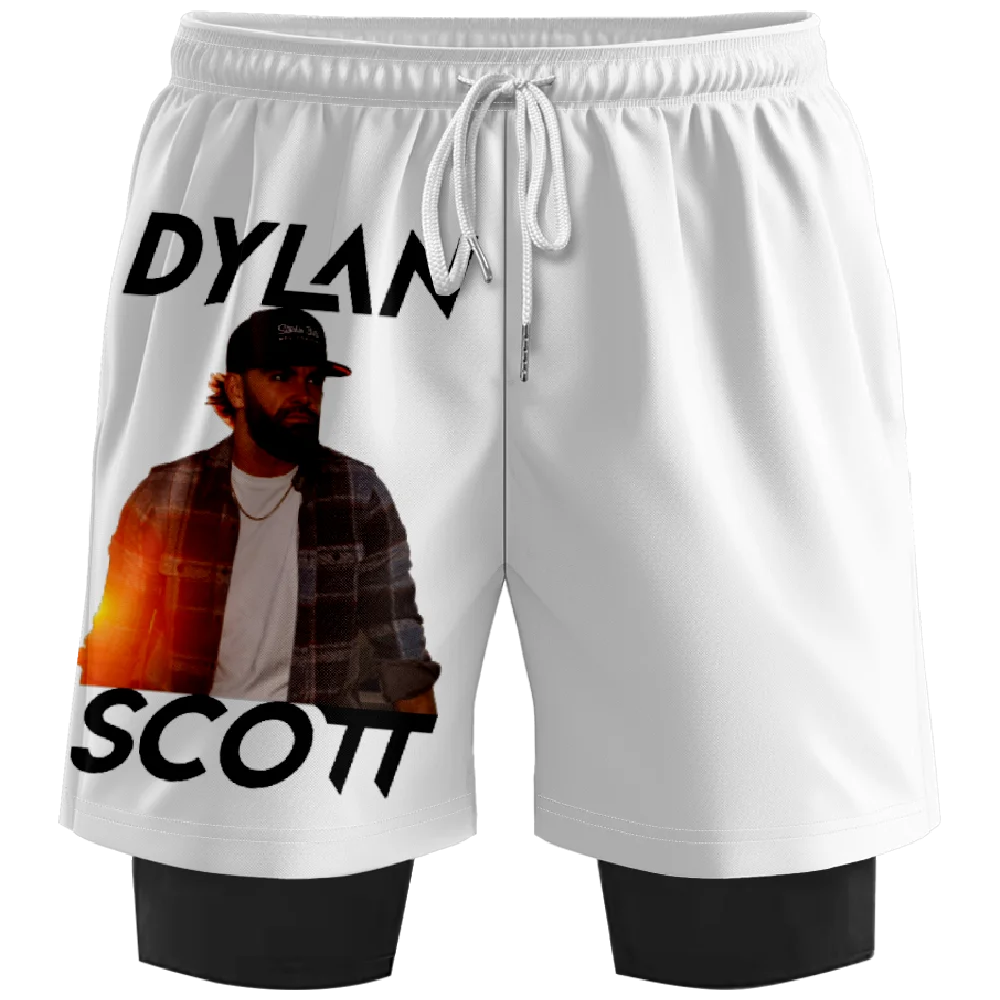 Dylan Scott Tour 2024 Fake two shorts New Short Sleeve for men Summer shorts Streetwear  Fashion Style pants White shorts