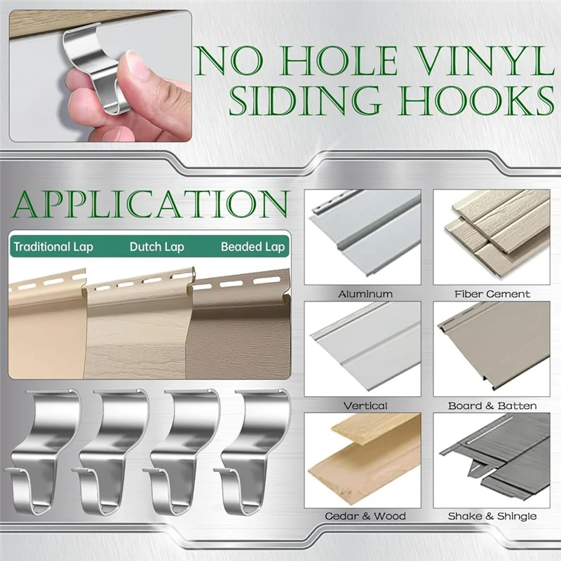 

Vinyl-Siding Hooks For Hanging Outdoor, Upgrade Heavy Duty Hooks For Siding-AA70