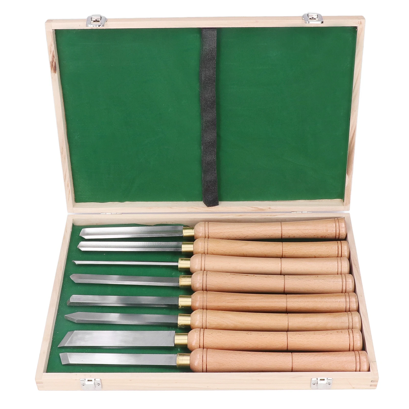 

8PCS Turning Tool Handheld High Speed Steel Lathe Carving Chisel Set with Wooden Handle Lathe Turning Tool Set Woodturning Tool