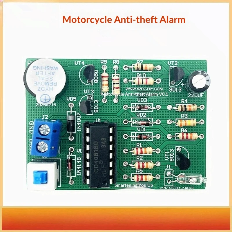 Motorcycle Vibration Anti-Theft Alarm DIY Kit, Electronic Welding Training Practice Components