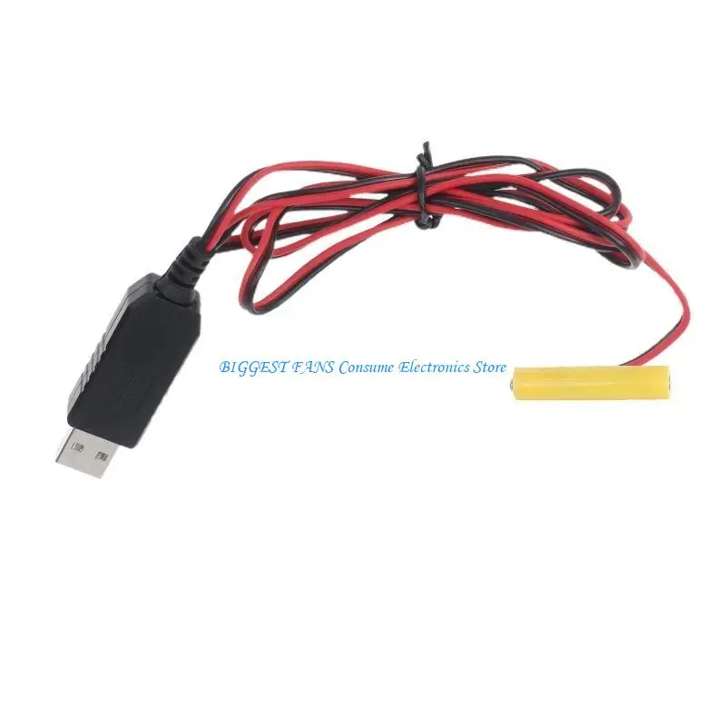 

USB Power Supply Cable to 1.5V AAA LR3 AM4 Battery for LED Light Clocks
