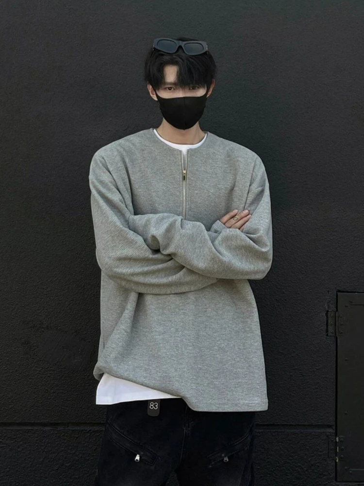 

Baggy Zipper Man Pullovers Xxl Harajuku Fashion Clothing 2025 90s Vintage T Shirt for Men Social Size S Luxury Sweatshirts Sale