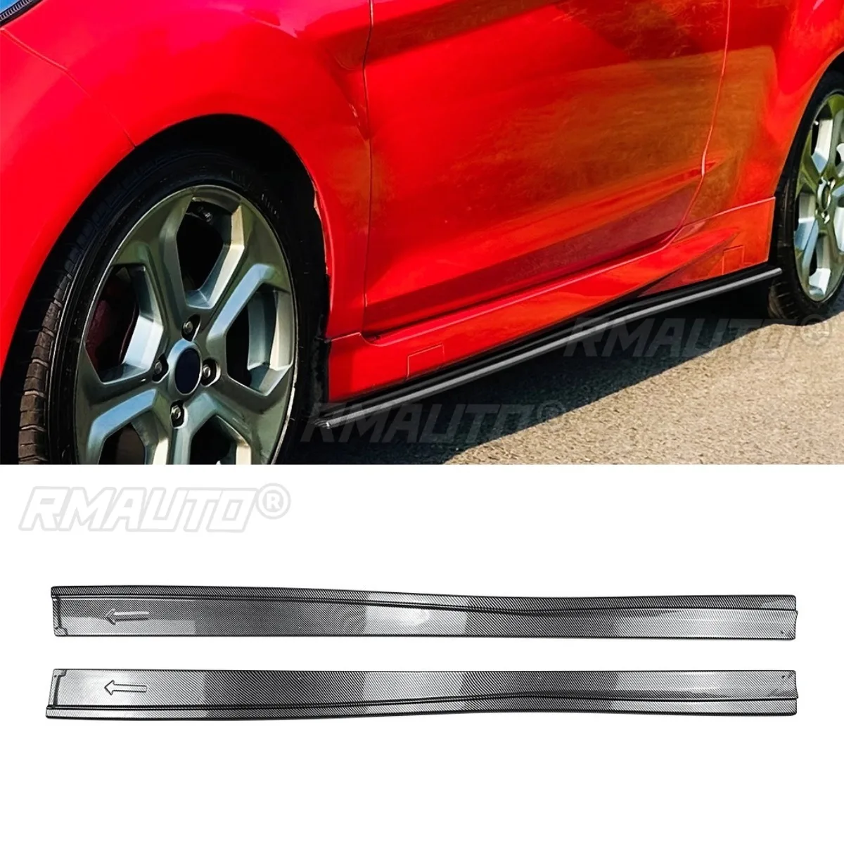 Car Side Skirt Lip Spoiler Extension Diffuser Modification Part For Ford Fiesta MK7 ST Line 2012-2017 Car Side Skirt Splitter