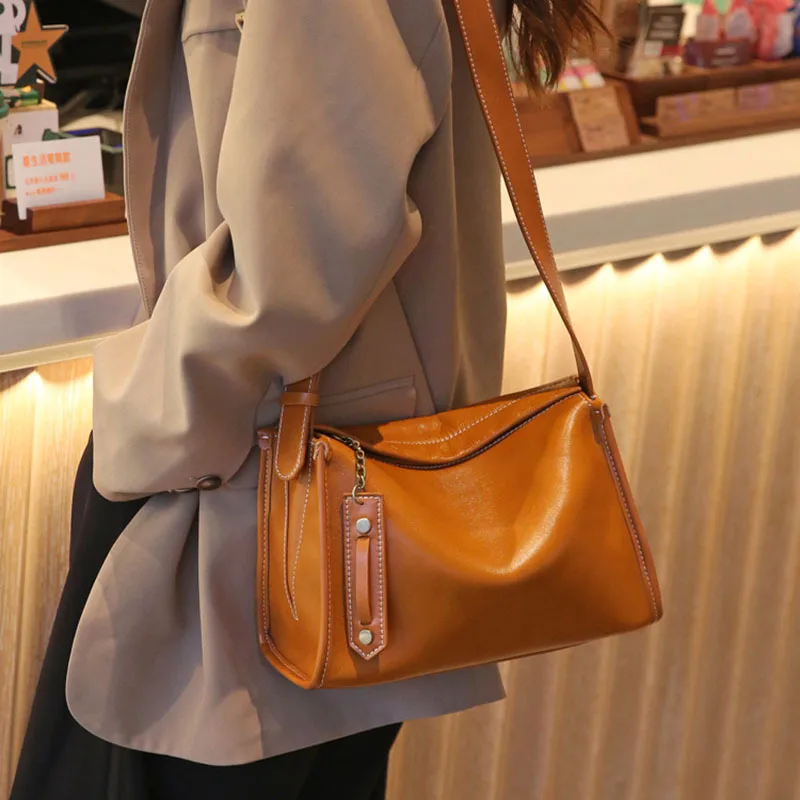 

2025 New Shoulder Bag Women's Genuine Leather Bag Large Capacity Messenger Bags Fashion Satchels сумка женская torba na ramię