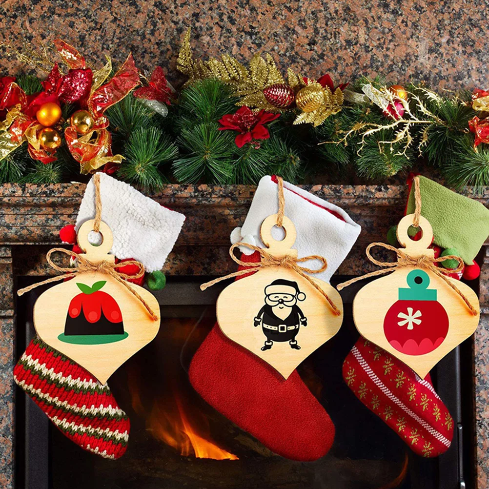 

20 Pcs Wood Slices Blank Wooden Cutouts Diy Light Bulb Shaped naments Xmas Decor Hanging Decorations Party Festival Home Decor