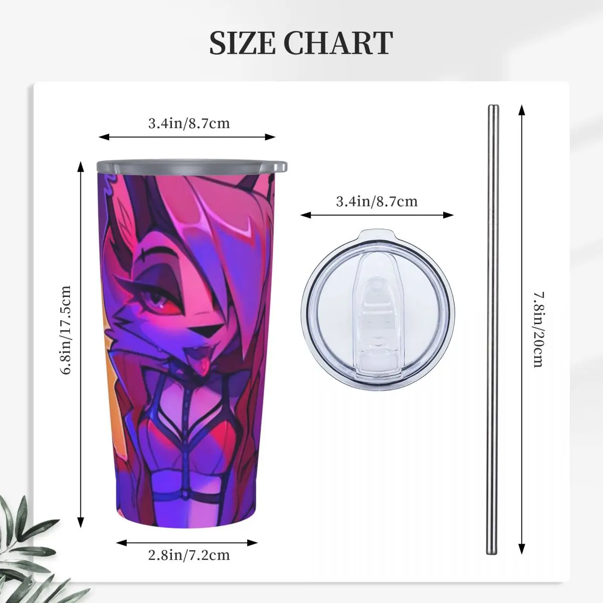 Loona Collage Helluva Boss Anime Stainless Steel Tumbler Vacuum Insulated Mugs Thermal Cold Bottle Straw With Lid 20oz