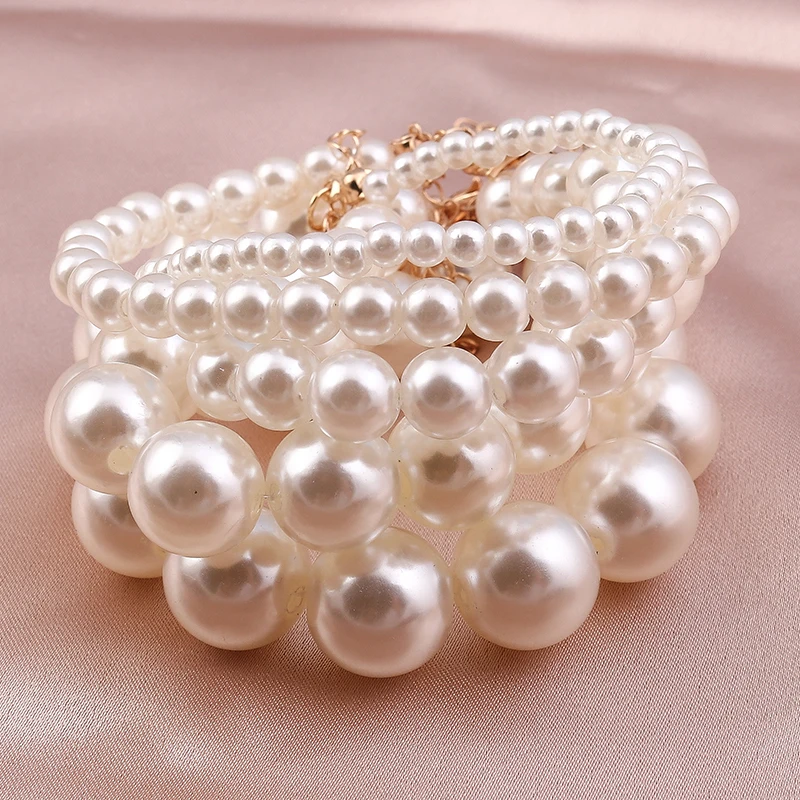 Elegantes handgefertigtes Armband mit Imitationsperlen für Frauen und Mädchen, Party, Festival, Schmuck, Geschenke – Detail 3