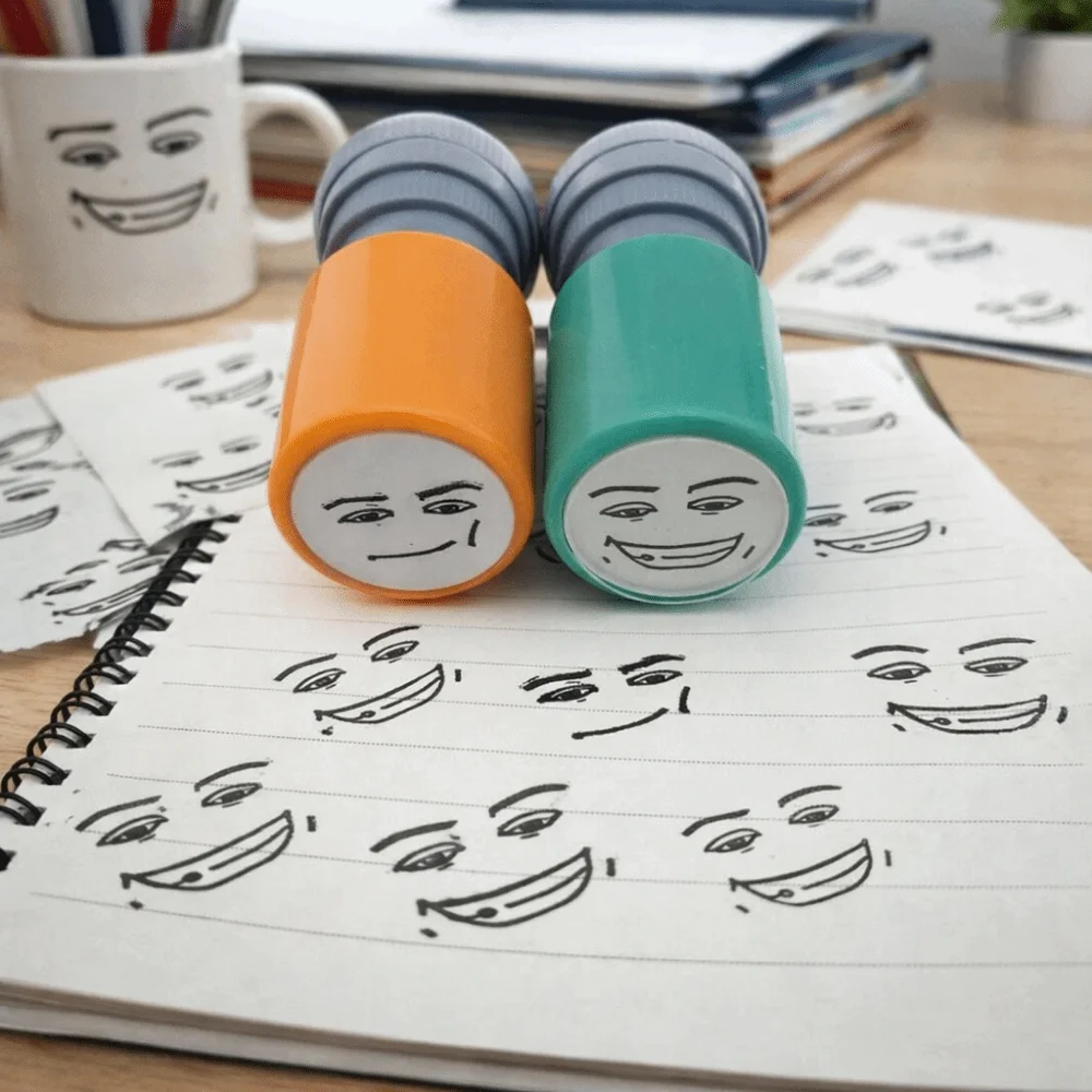 Reusable Funny Expressions Seal Simple Design Quick-drying Cartoon Seal Creative combination Pressing-style Stamps