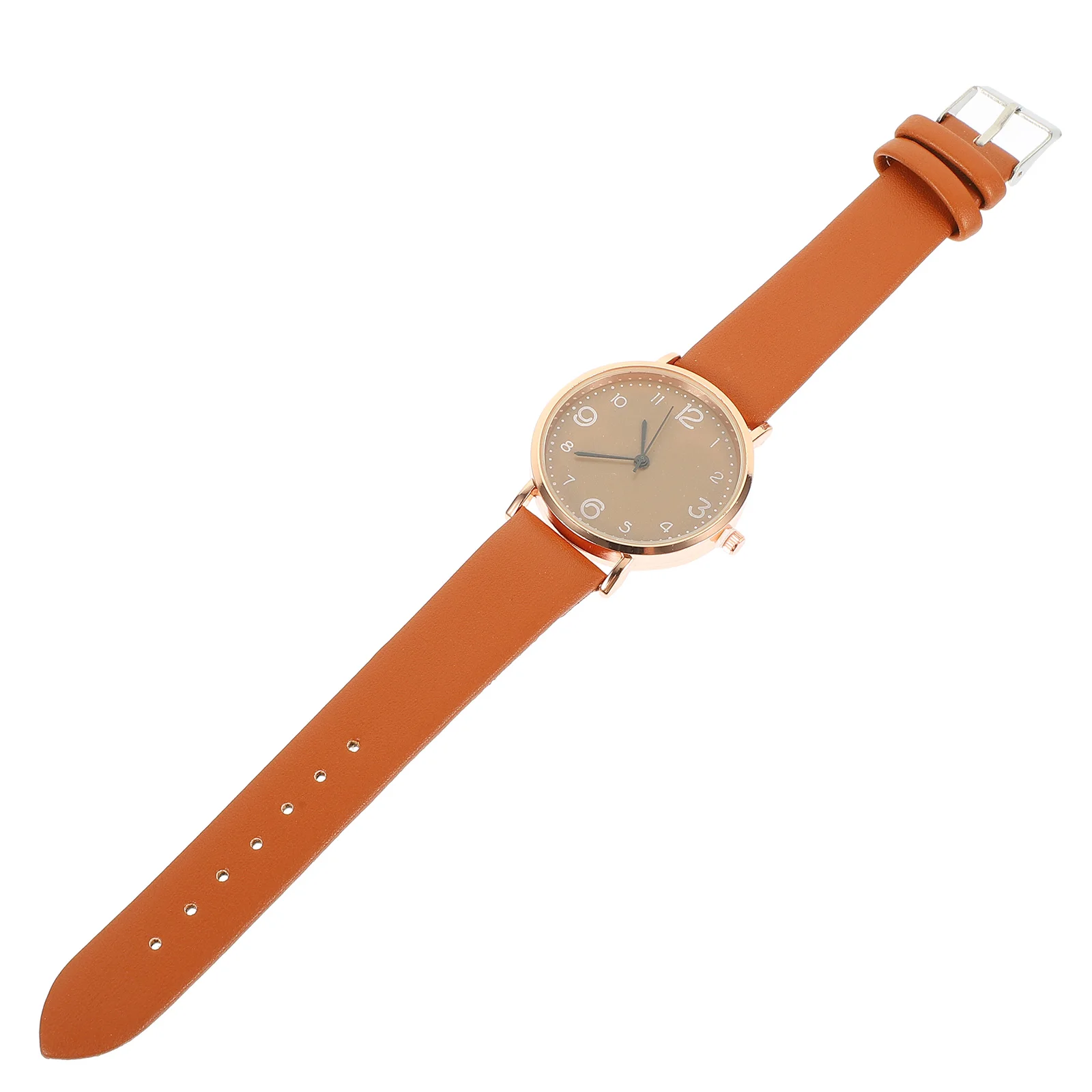 

Quartz Ladies Watch Brown Strap Wristwatch Simple Design Fashionable Women Watches Bracelet Elegant Birthday Gift