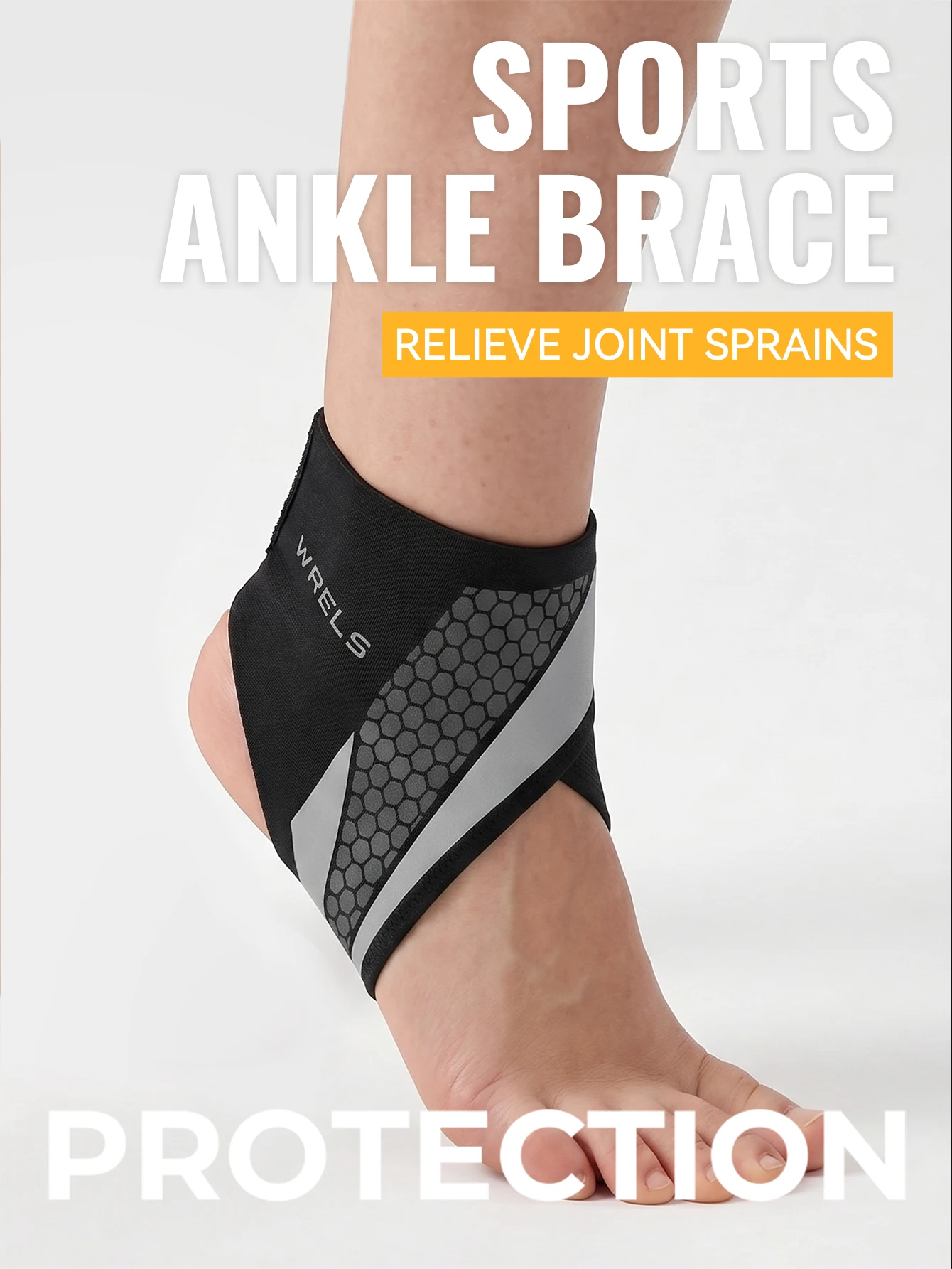 WRELS Knöchelbandage Plantarfasziitis Schmerzlinderung Kompressionsmanschette Schlanke Passform Atmungsaktive Achillessehnen-Sport-Knöchelstütze – Detail 1