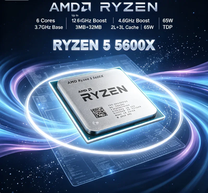 AMD Ryzen 5 5600X New CPU R5 5600X 7NM 3.7GHz Processor 6-Core 12-Thread 65W L3=32M Socket AM4