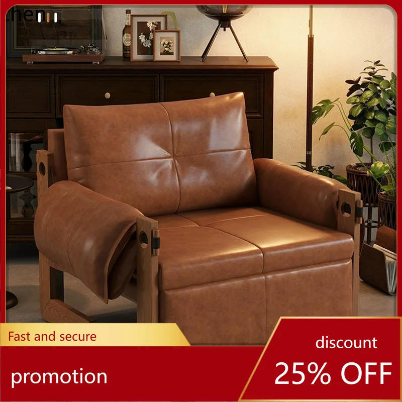 

CZ Single Sofa Bed, Foldable and Dual-Use, for Balcony and Study Room, Solid Wood, Extendable Bed for Small Apartments