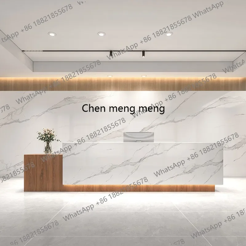 

z0189Salon Beauty Reception Desks Modern Long Shelves Restaurant Aesthetic Reception Desks Unique Hotel Escritorio Office Furnit