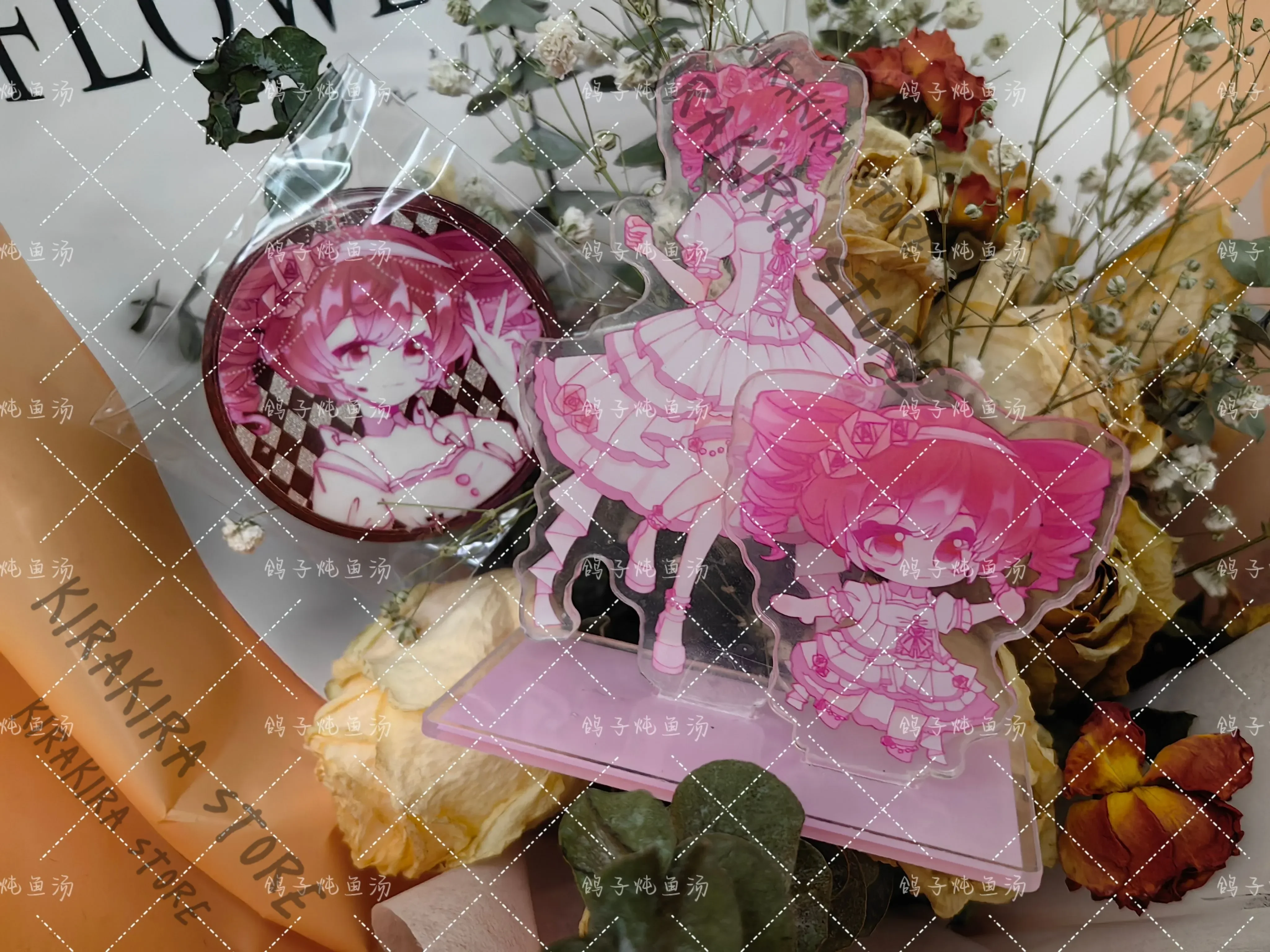 

Kasane Teto Cosplay Badge Acrylic Standing Plate Breastpin Series Medal Brooch Anime Originality Collect Mascot Accessories