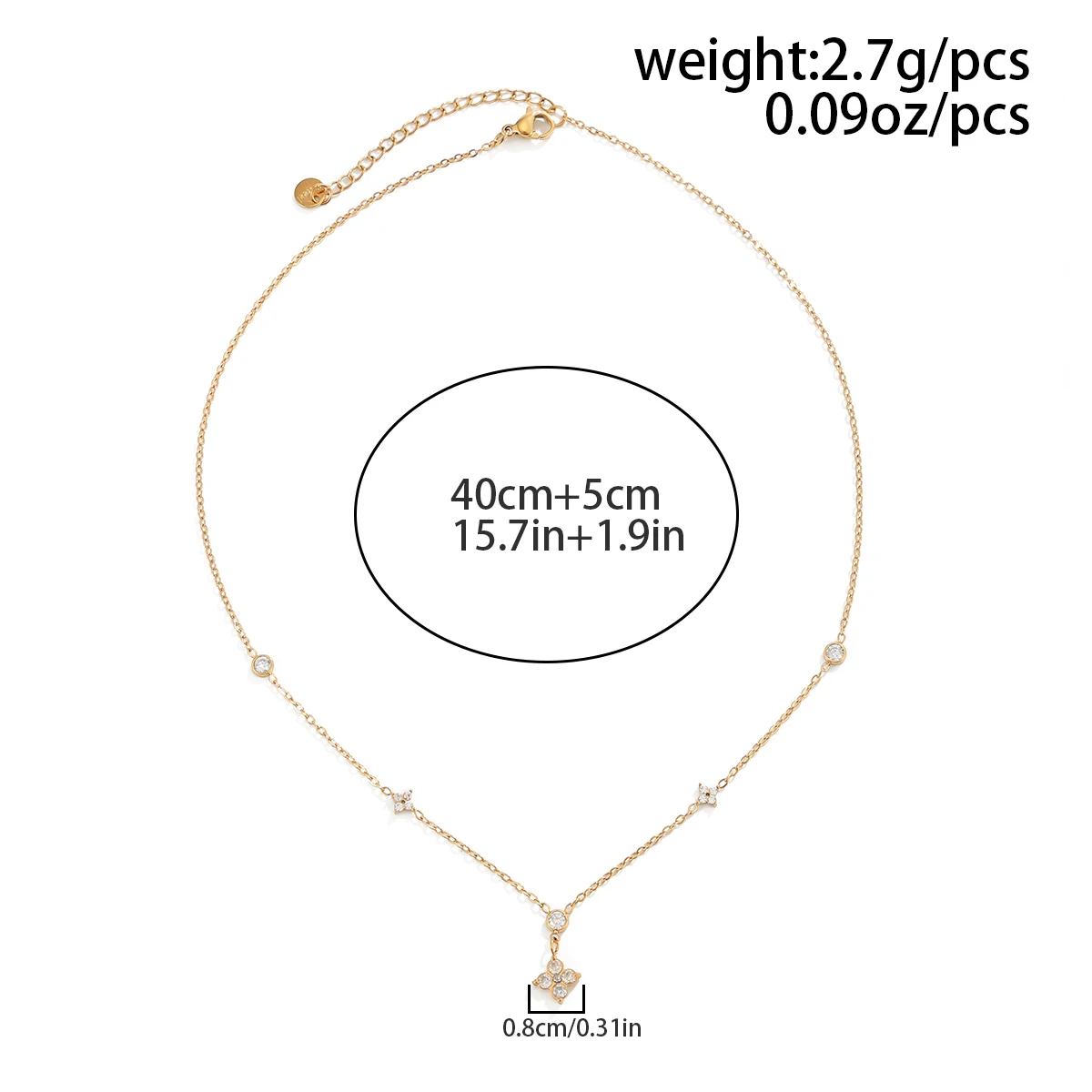 PuRui Trendy 18K Gold Plating Stainless Steel Necklace Women Elegant Inlay Zircon Leaf Flower Pendant Necklace Jewelry Gifts