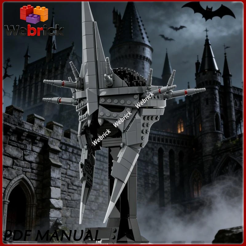 

Medieval Dark Lord Helmet MOC Building Blocks Witch King Style Armor Model Assembly Bricks Display Gift