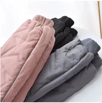 Baby Kids Thick Cotton Ski Pants Boys Girls Winter Plus Velvet Warm Trousers Toddle Waterproof Outdoor Pants For 1-6 Years Old 6