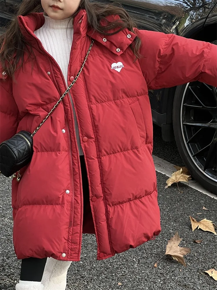 

Girls Down Jacket Winter Children Hooded Coat Kids Thickened Warm Outerwear Toddler Padded Cotton Parkas Teen Girl Outfits 4-15y