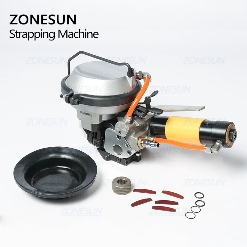 ZONESUN Steel Strap Packing Machine Strapping Machine for Steel Belt 16-19mm Handheld Pneumatic Steel Band Machine GZD-19