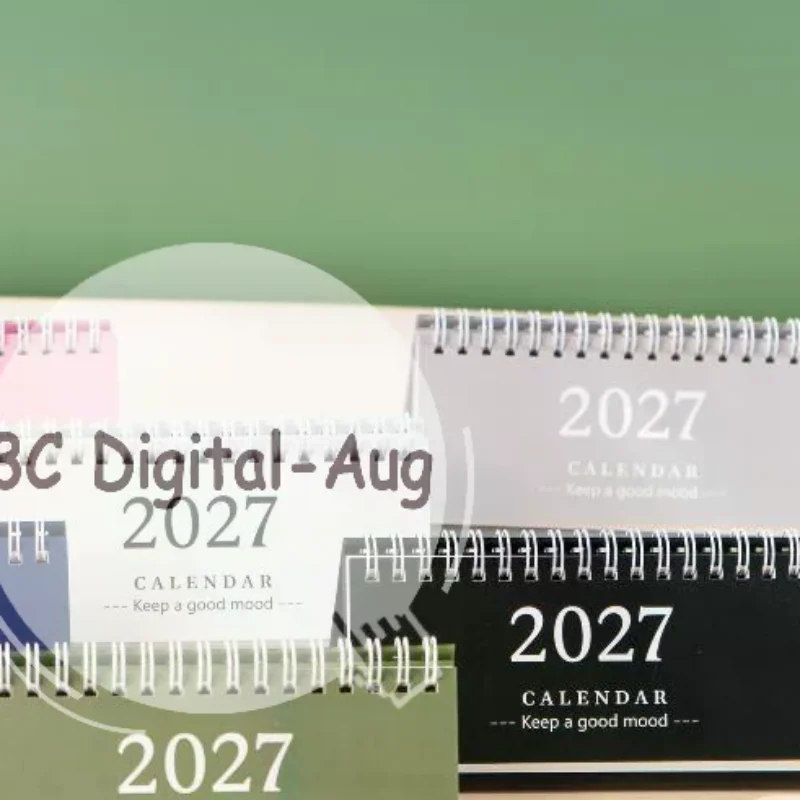 2027 Mini Standing Desk Calendar Coil Flip Monthly Planner Compact Size for Travel Business Trip Schedule Recording