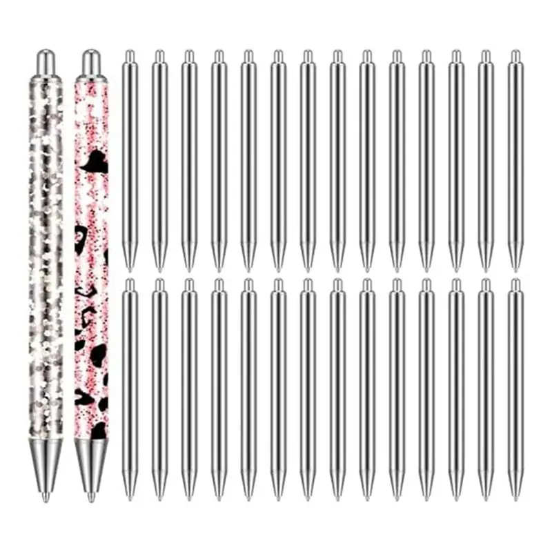 New Arrivals-30 PCS Stainless Steel Pen Blanks For DIY Glitter Pens Epoxy Resin Pens For Handmade Painting Gifts Business Easy T