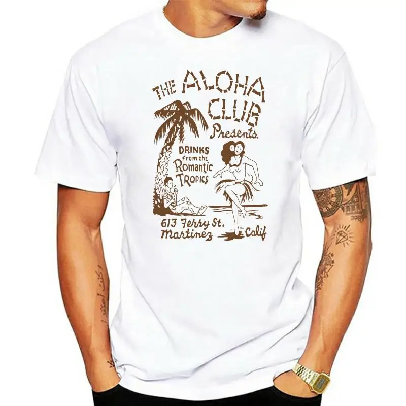 Aloha Club Vintage Tiki Bar Matchbook Art T-Shirt Reproduction