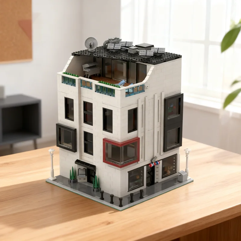 

3612pcs MOC Modern Corner Modular Streetscape Model Building Blocks Construction Christmas Gifts Toy Creative DIY Idea