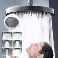 New 6 Modes Large Flow Supercharge Rainfall Shower Head 230mm Round High Pressure Top Spray Rain Showerhead Bathroom Accessories