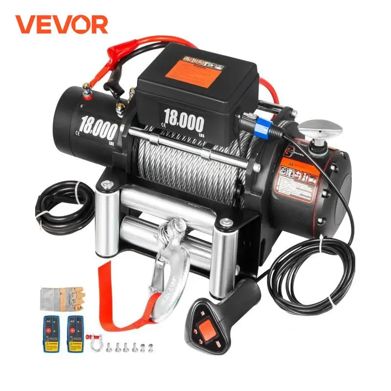 VEVOR 10000 to 18000 LBS Electric Winch Strong Steel Cable Wireless Control for ATV SUV Trailer Truck Off Road Recovery Winch