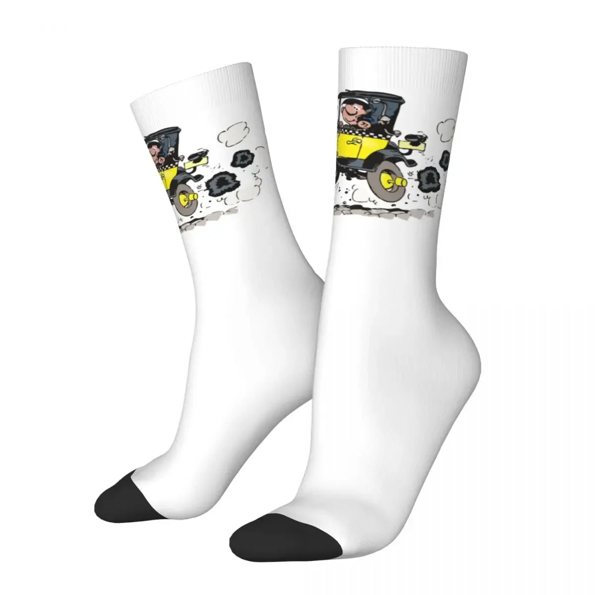 

Crazy Design Gaston Lagaffe In Car Gomer Goof Basketball Novelty Street Style Crazy Socks Funny Socks for Unisex Sweat Absorbing