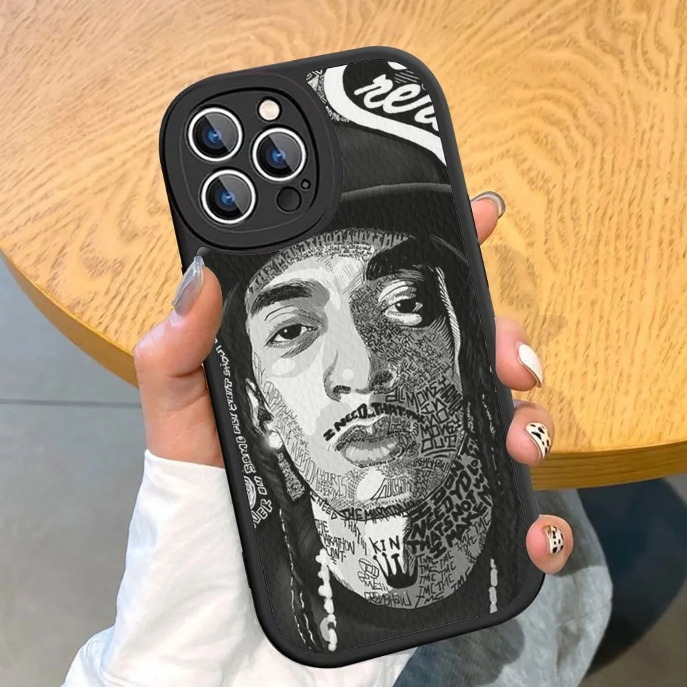 N-Nipseys Rapper H-Hussles Phone Case Hard Leather For IPhone 16 15 14 13 12 Mini 11 14 Pro Max Xs X Xr 7 8 Plus Fundas