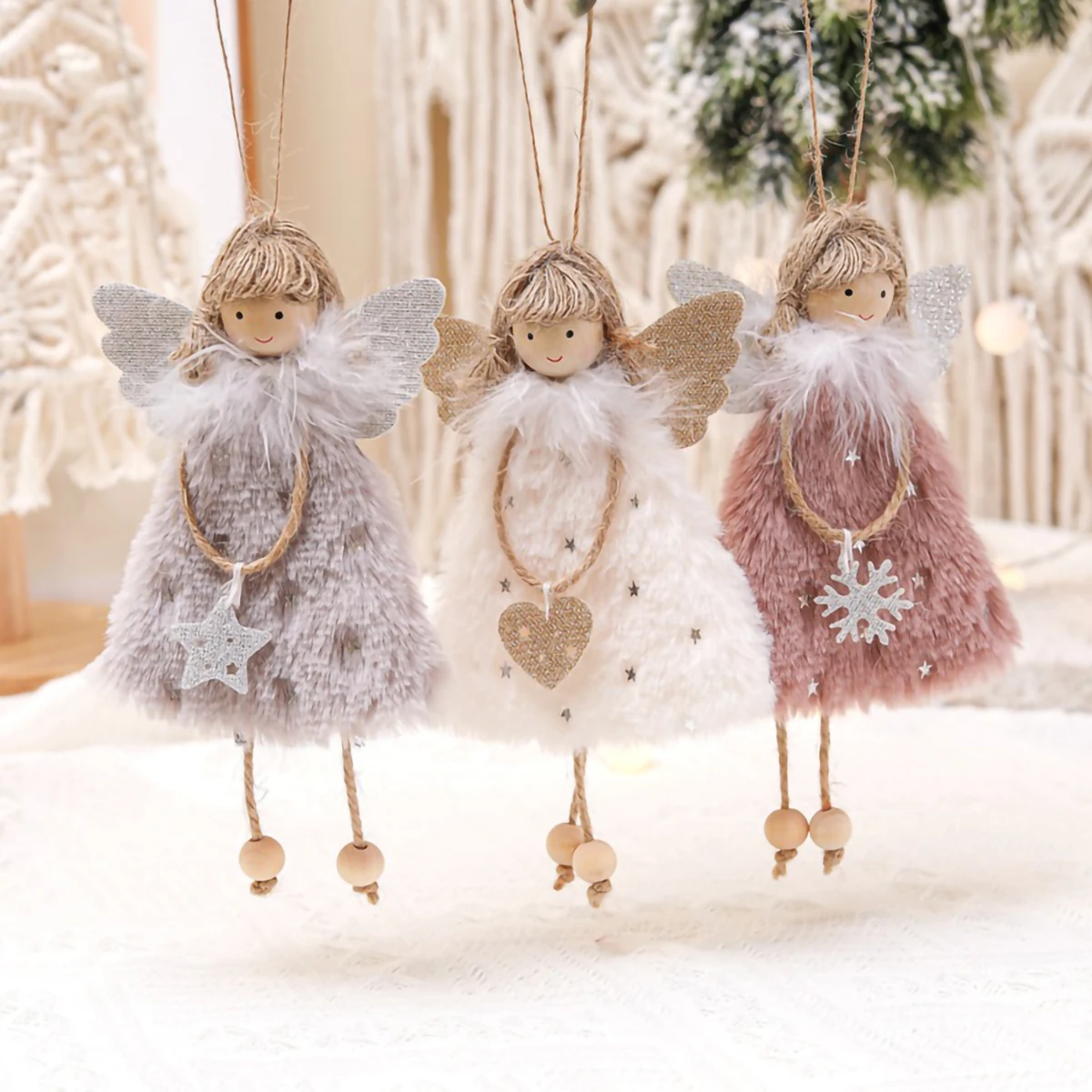 Christmas Angel Doll Pendants Xmas Tree Decor Merry Christmas Decorations 2024 for Home Navidad Natal Gift Happy New Year 2025