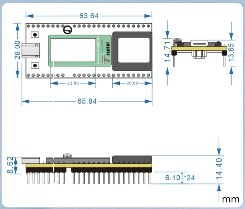 LoRa+GNSS Wireless Tracker Development Kit Wi-Fi+BT ESP32-S3 SX1262 LoRa UC6580 GNSS Receiver for Arduino Meshtastic IoT LoRaWAN