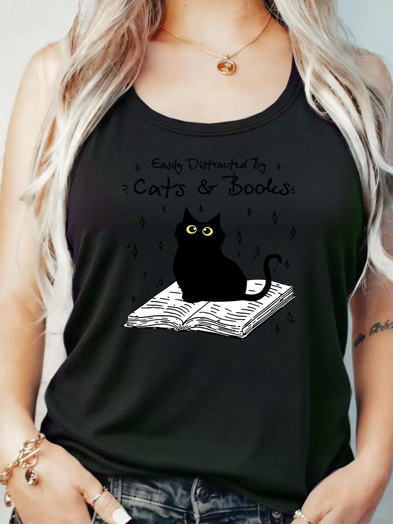 

Loose Fit Printed Pocket T-Shirt for Women with Ribbed Collar round Neck 1-8XL plus Size Comfortable Casual Vest