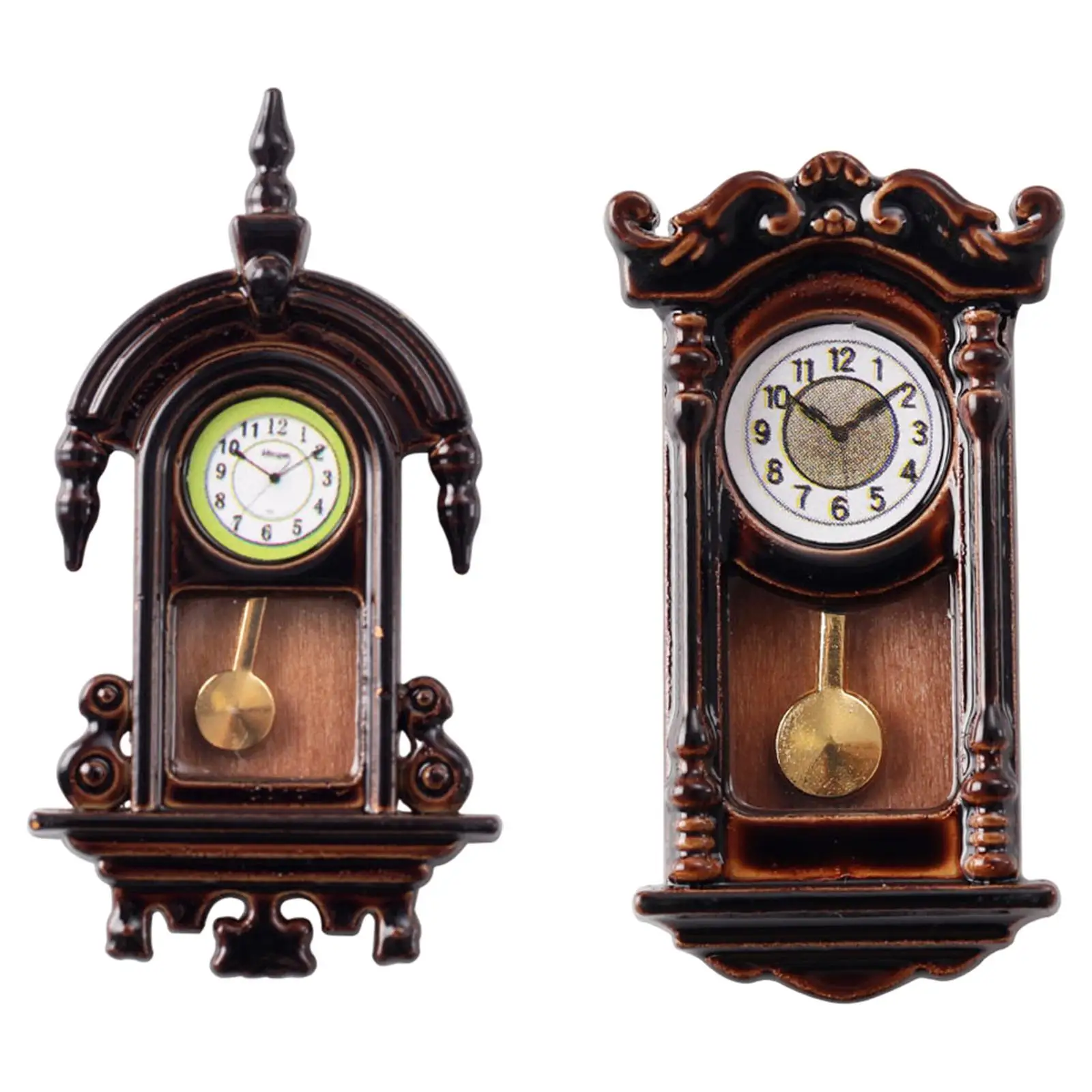 

1/12 Scale Miniature Model Roman Clock Pretend Play Photo Props DIY Accs Vintage