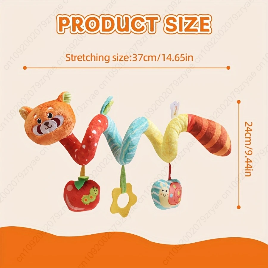 Letto a spirale per bambini sospeso con giocattoli di peluche, campana a manovella e ciambella - Giocattolo sensoriale in morbido tessuto per neonati, Halloween e Natale