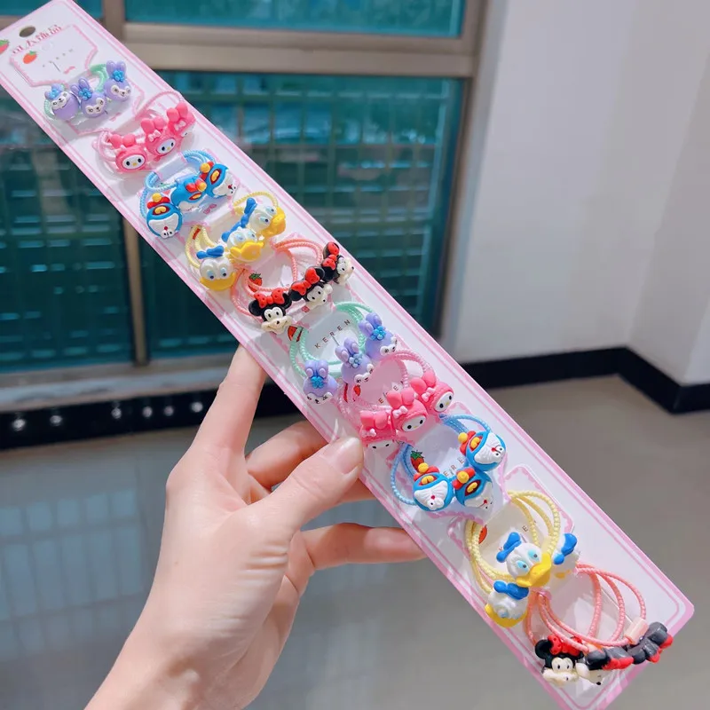 New Anime Frozen Elsa Hair Rope Kawaii Princess Minnie Mouse Girl Hairrope Cartoon Children Hair Accessories Kids Gifts