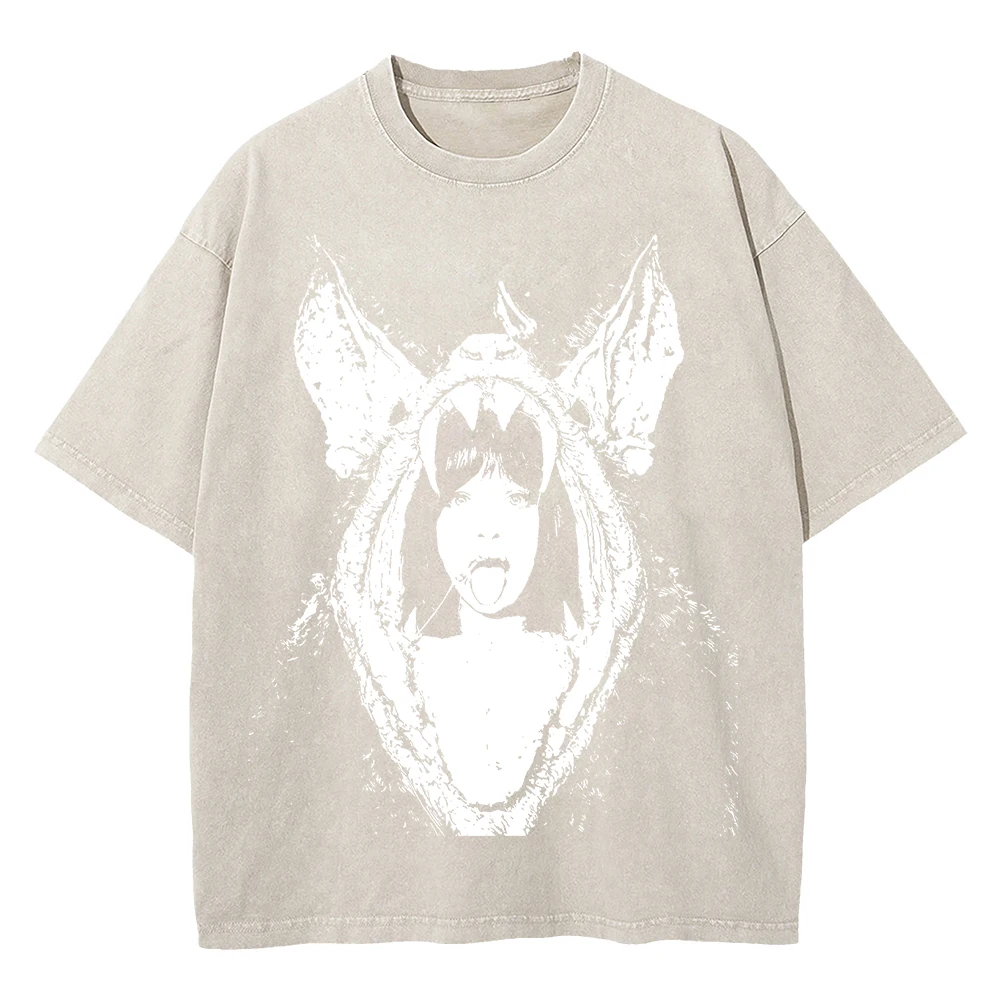 100% Cotton Vintage Washed Melanie Martinez Hades Tshirt Fashion Men The Listening Chamber Event Cool Loose Acid Wash Tee Shirt