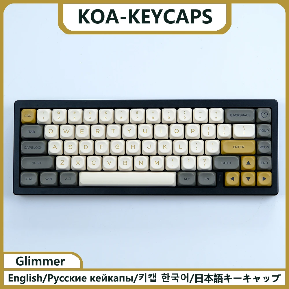 KBDiy KOA PBT Keycap Similar MOA Keycaps 7u MAC ISO Japanese Korean Russian for Mechanical Keyboard Matcha Glimmer Retro Key Cap