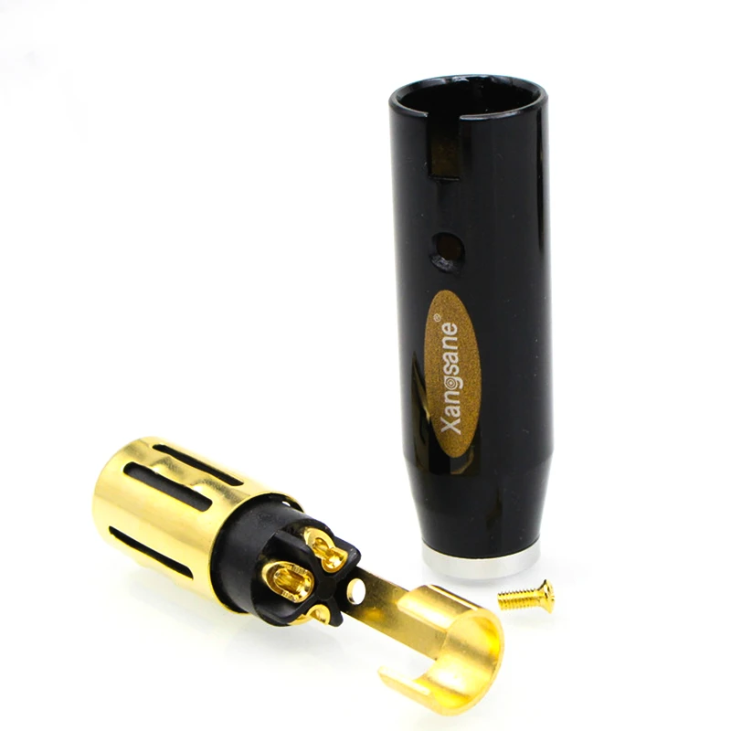 High End Hifi Audio Adapter XLR Plug Gold Plated 3 Pins Connector For DIY Cables