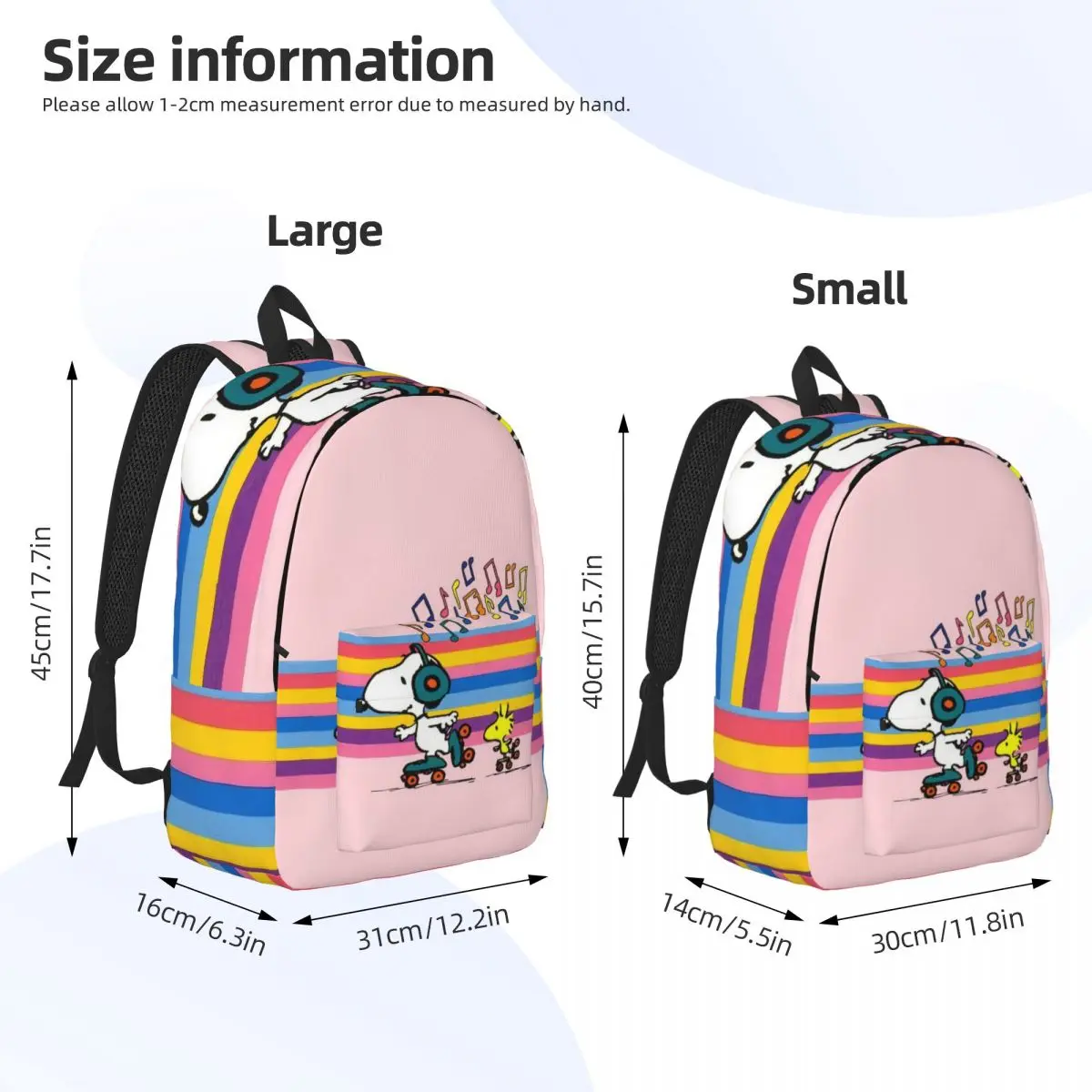 Peanuts Snoopy Cute Cartoon Backpack for Men Women Casual High School Work Daypack College Shoulder Bag Sports