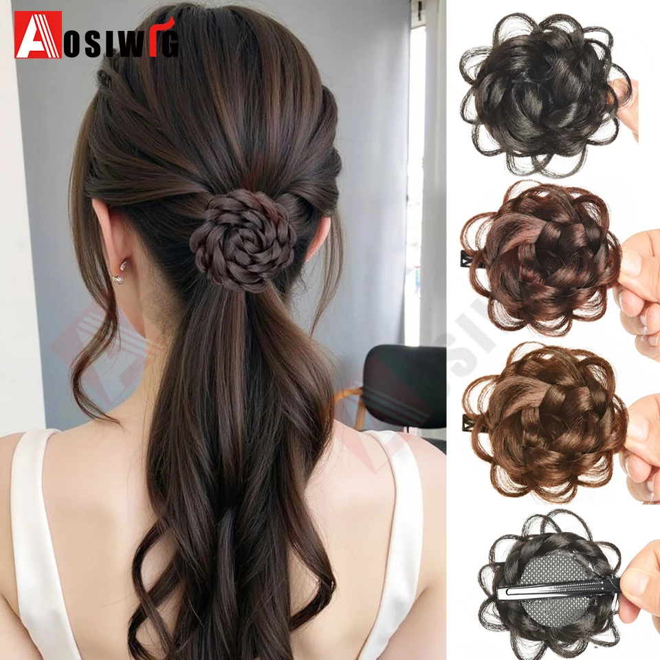 Synthetic Maruko Head Wig Clamping Rose Bud Head Lazy Curling Hair Artifact Princess Head Clip In Hair Extensions For Women