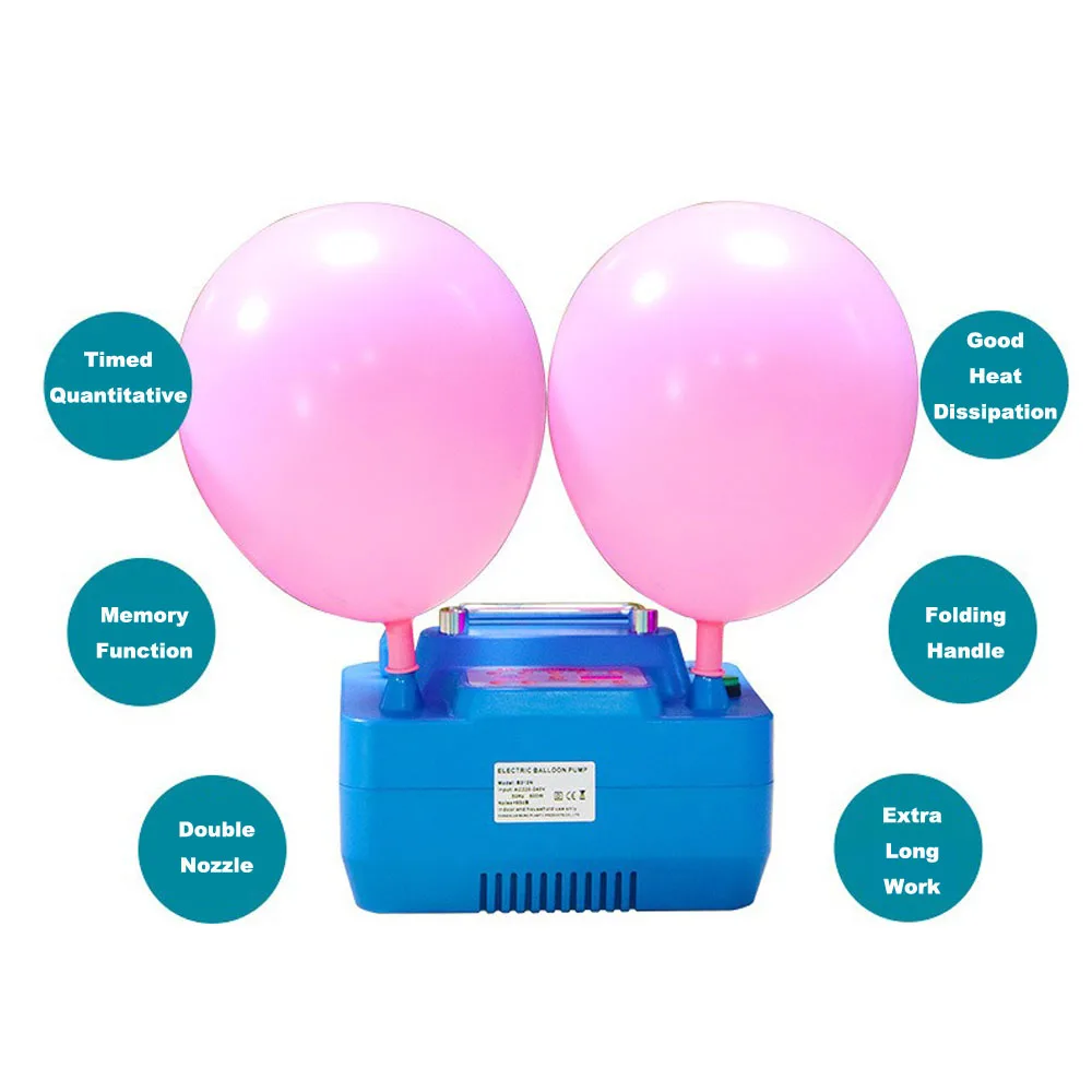 

Professional Electric Balloon Pump 800W With Timer Dual Holes Professional Inflator With Memory Function Foot Switch