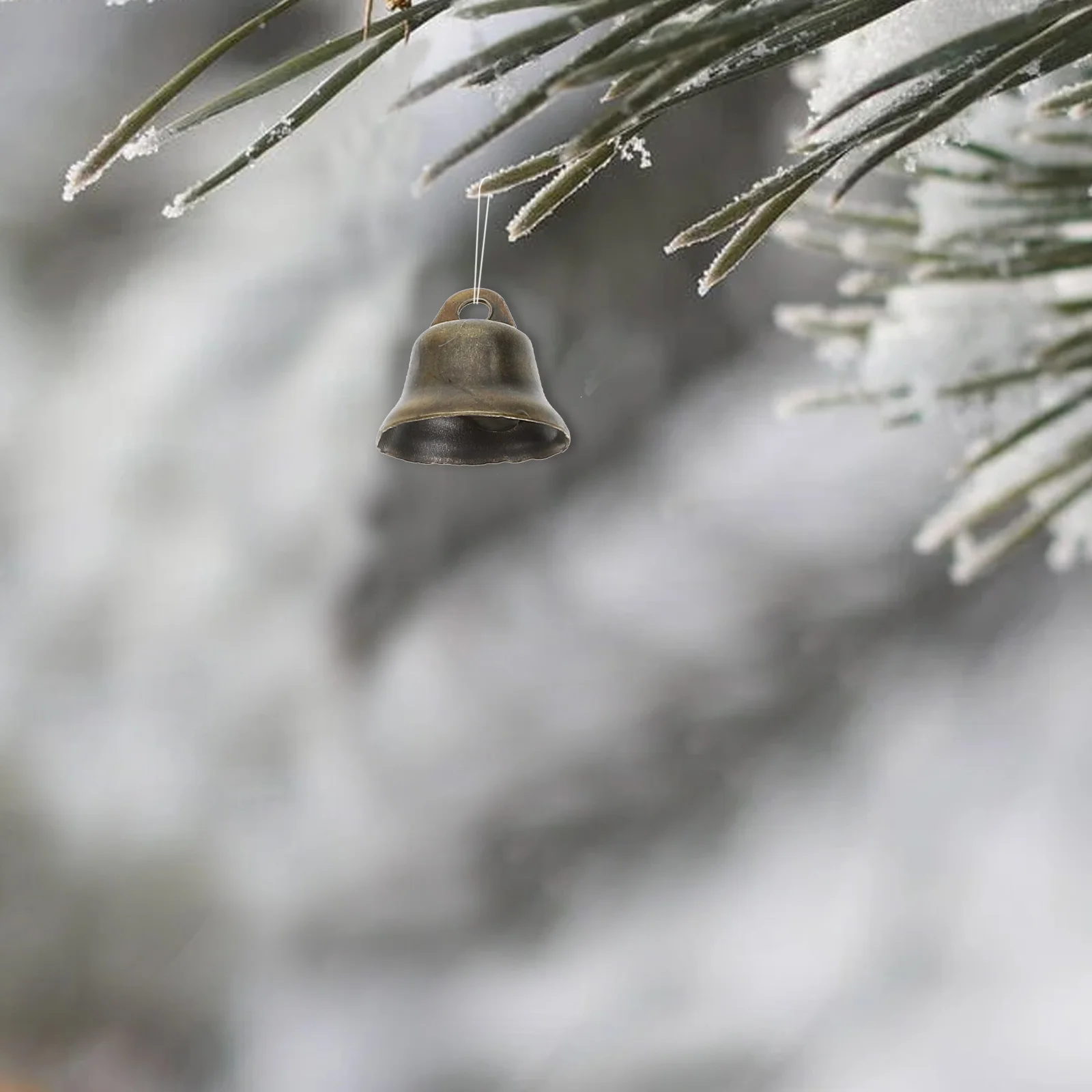 100 pezzi di campanelli in corno di bronzo, decorazioni pendenti, ciondolo in rame, decorazioni per feste di Natale, graziose decorazioni natalizie