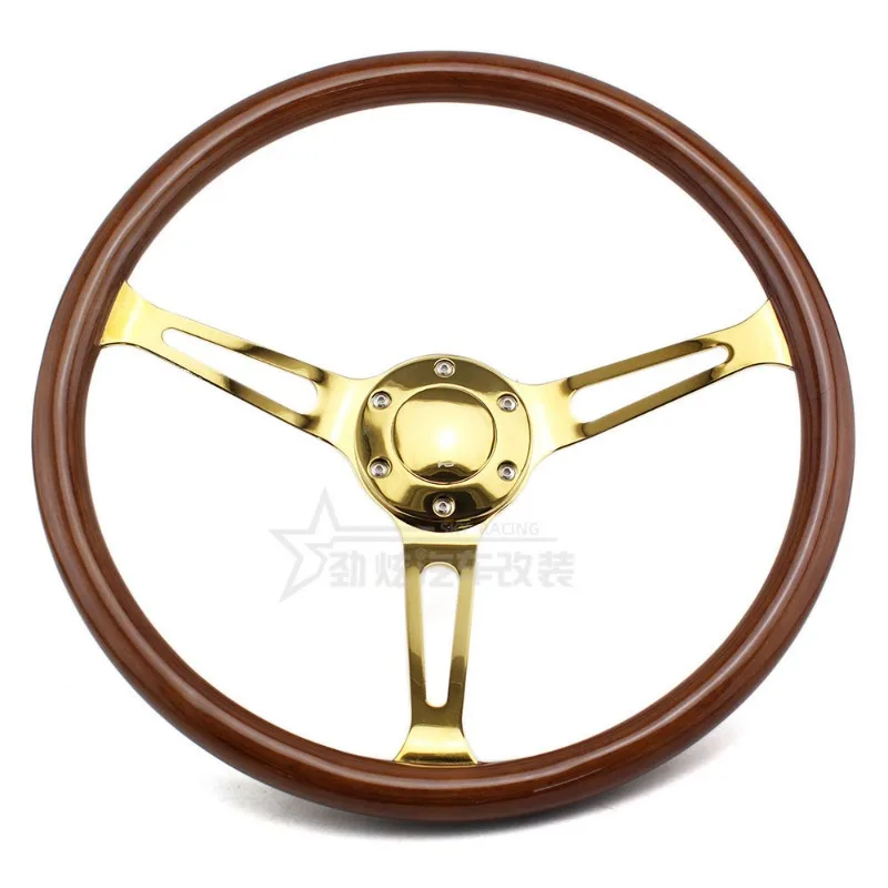 Car Refitting 14 Inch/15 Inch Peach Wood Retro Style for Old Poussin Jetta Sang Brigade Solid Wood Universal Steering Wheel