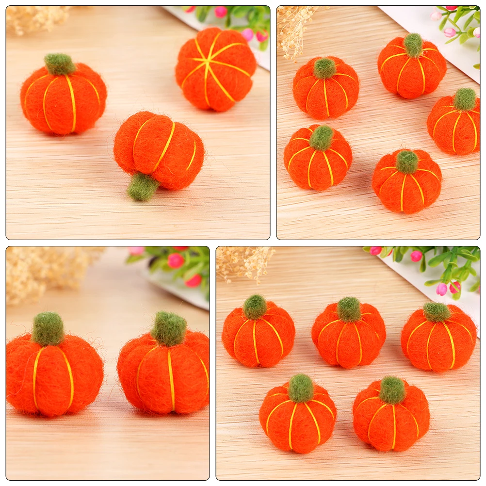 

6 pcs Felt Pumpkin Pendant Decorations Garland Balloons Wreath Balls Wool Durable Gift for Halloween String Flags
