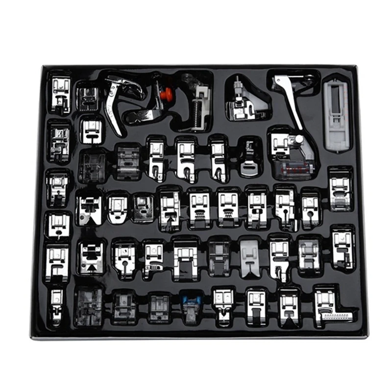 Promotion! 48Pcs/Set Sewing Machine Presser Foot Press For Brother Singer Kit Braiding Blind Stitch Overlock Zipper Ruler Parts